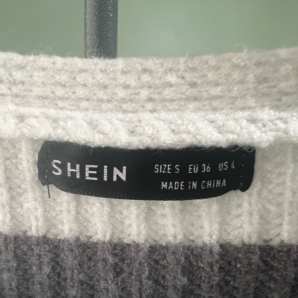 Grey Striped Oversized Sweater Cardigan